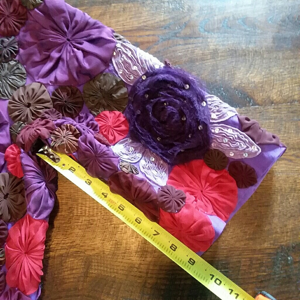 Fashion blazer purple and red floral snap jacket - Picture 6 of 6